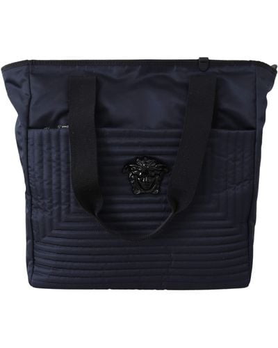Versace Elegant Nylon Tote Bag - Blue