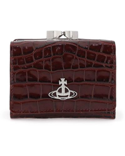 Vivienne Westwood Croc-embossed Leather Wallet - Purple