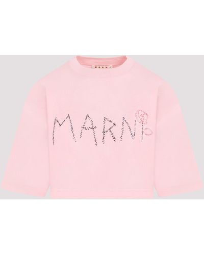 Marni Pink Cotton Cropped Shirt