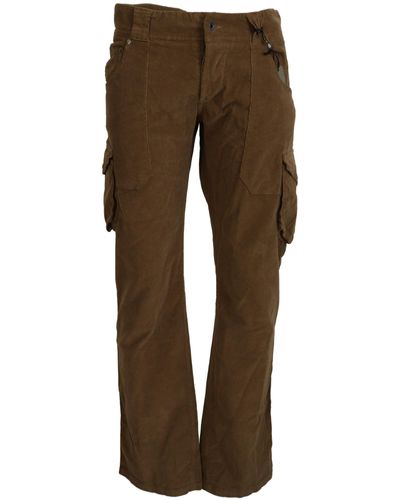 Ermanno Scervino Chic Corduroy Cargo Trousers - Brown