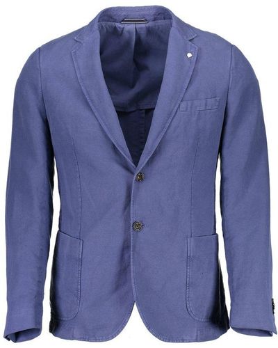 GANT Ele Long Sleeved Cotton-Linen Jacket - Blue