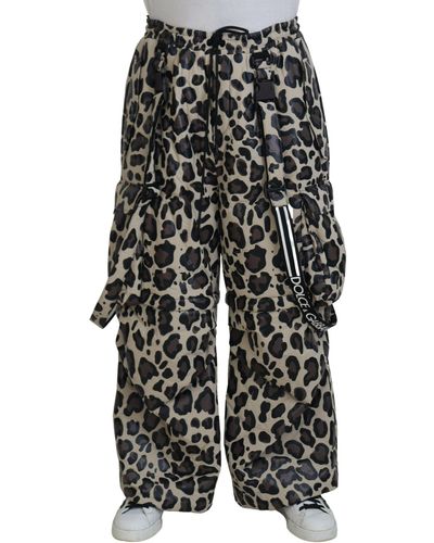 Dolce & Gabbana Leopard Print Snow Trousers - Black