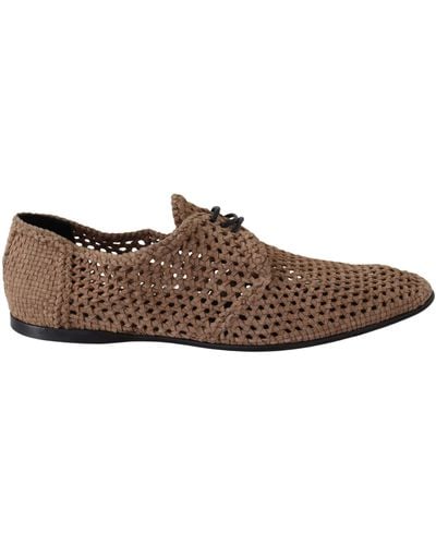 Dolce & Gabbana Hand-woven Derby Shoes - Natural