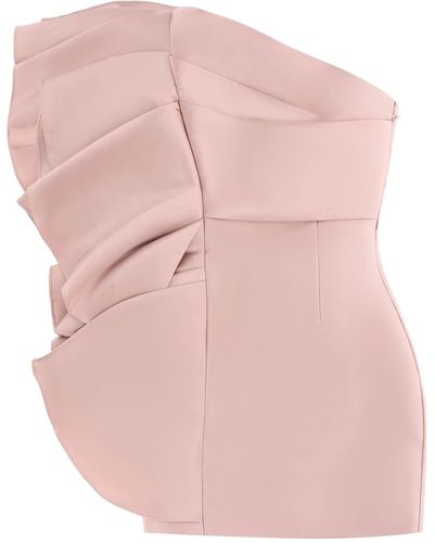 Solace London "Rio Mini Dress With Draped Panel - Pink