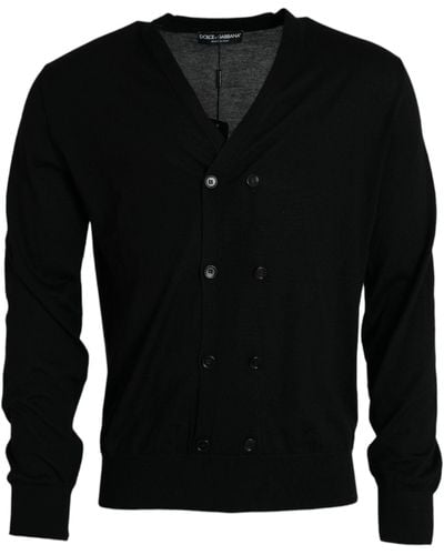 Dolce & Gabbana Cashmere Knit Long Sleeves Cardigan Sweater - Black
