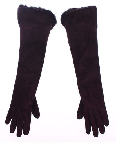 Dolce & Gabbana Elegant Elbow Length Fur Gloves - Multicolour