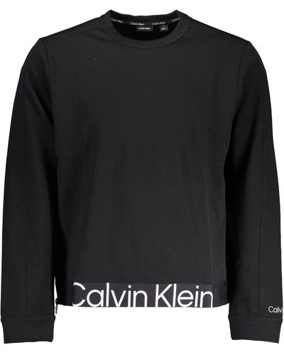 Calvin Klein Elegant Sweatshirt With Iconic Embroidery - Black