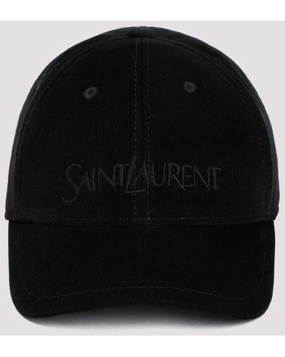 Saint Laurent Black Baseball Cotton Cap
