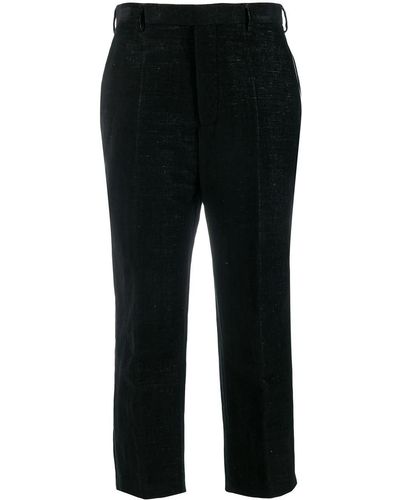 Rick Owens Pintuck Cropped Trousers - Black