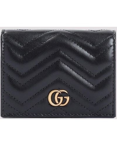 Gucci Black GG Marmont 2.0 Leather Credit Card Case
