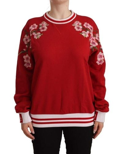 Dolce & Gabbana Gorgeous Cotton #dglove Pullover Sweater - Red