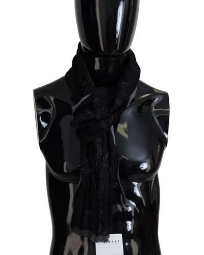 CoSTUME NATIONAL Elegant Italian Wool Scarf Wrap - Black