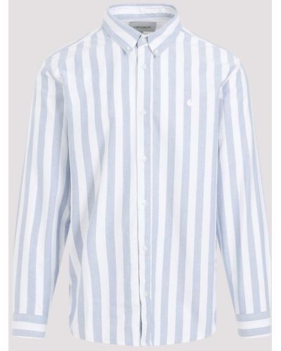 Carhartt Blue White L/s Dillion Cotton Shirt