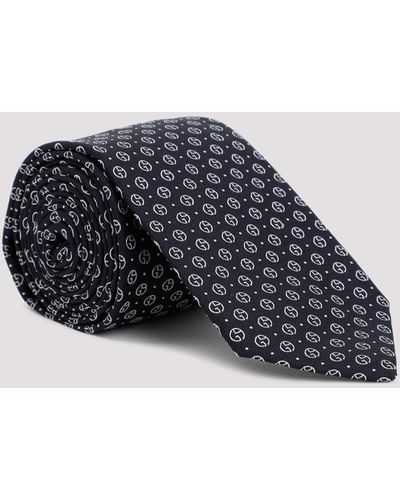 Giorgio Armani Blue Silk Geometric Tie