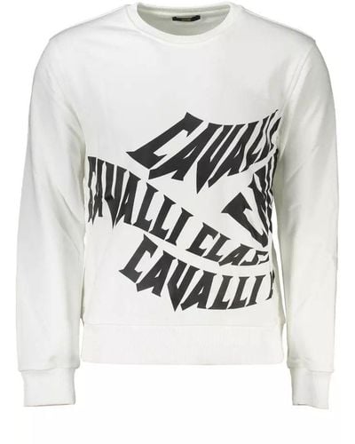 Class Roberto Cavalli White Cotton Sweater - Gray