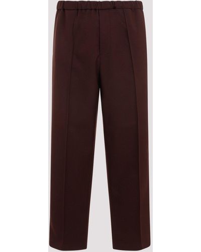 Jil Sander Brown Polyester Trousers