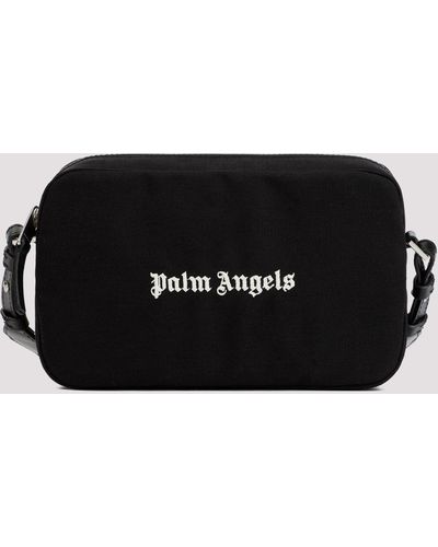 Palm Angels Black White Cordura Logo Polyamide Camera Bag