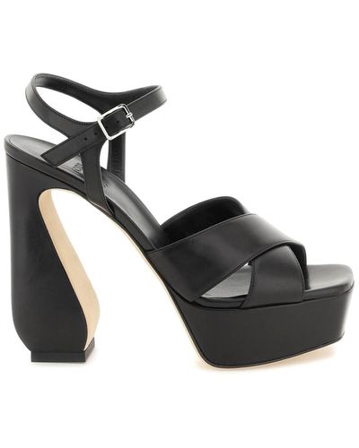 SI ROSSI Leather '' Sandals - Black