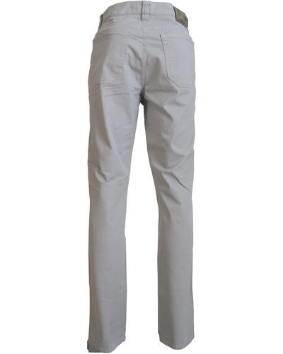 Jeckerson Grey Cotton Taperedcasual Trousers