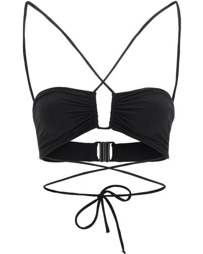 Magda Butrym Crisscross Bandeau Bikini Top - Black