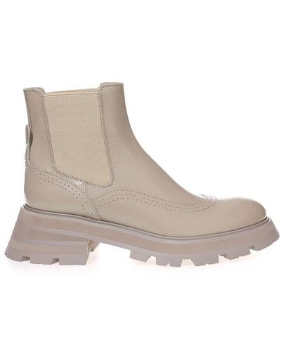 Alexander McQueen Leather Boot - Gray