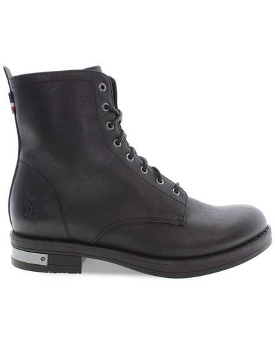 U.S. POLO ASSN. Round Toe Ankle Boots - Black