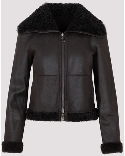 Akris Mocca Lamb Leather Jacket - Black