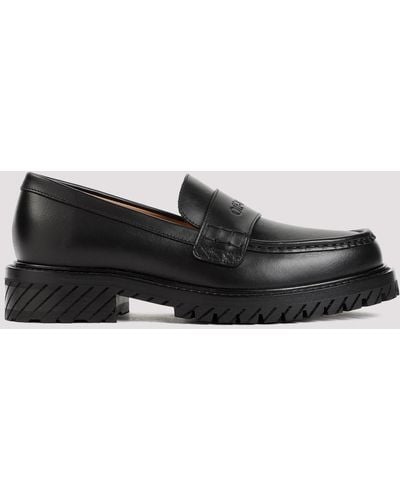 Off-White c/o Virgil Abloh Black Leather Military Loafer