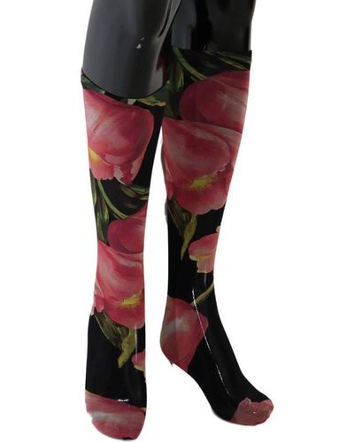 Dolce & Gabbana Multicolour Floral Tulip Nylon Socks