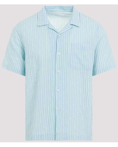 Universal Works Blue Striped Cotton Shirt