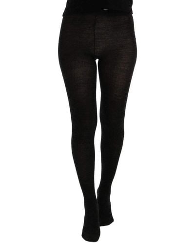 Dolce & Gabbana Elegant High-Waist Stretch Tights Pants - Black