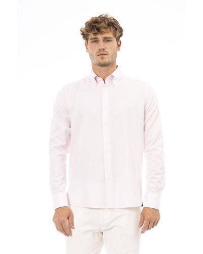 Baldinini Pink Cotton Shirt - White