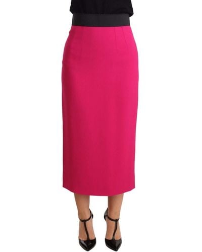 Dolce & Gabbana Elegant High-Waisted Pencil Skirt - Pink