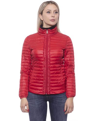 19V69 Italia by Versace Red Polyamide Jackets & Coat