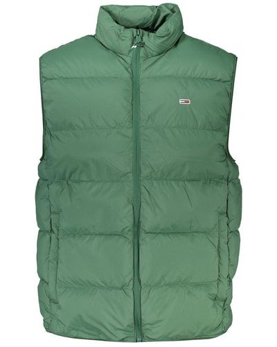 Tommy Hilfiger Sleeveless Zip Jacket With Embroidered Logo - Green