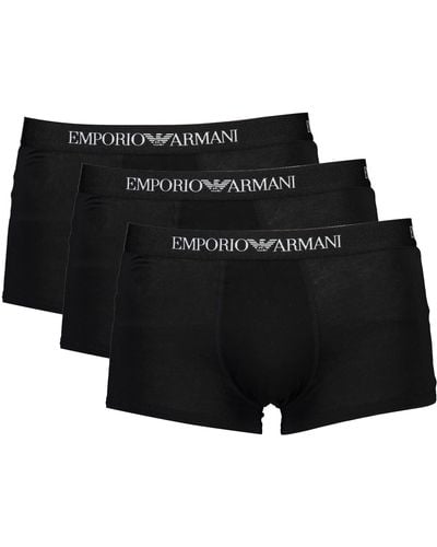 Emporio Armani Sleek Trio Pack ' Designer Trunks - Black