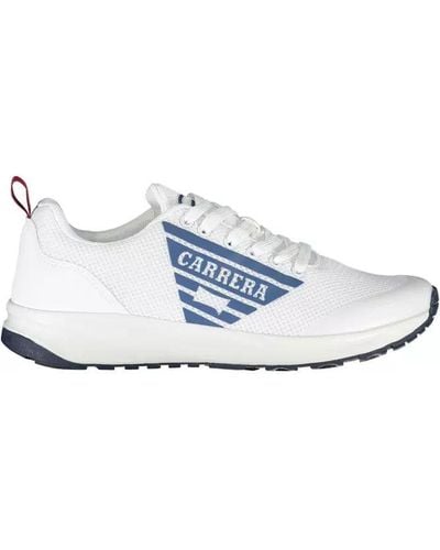 Carrera White Polyester Sneaker - Blue