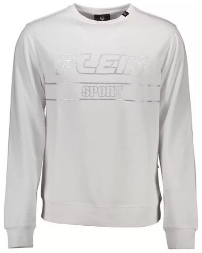 Philipp Plein White Cotton Sweater - Gray