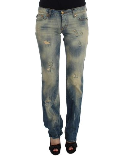 Cavalli Wash Cotton Slim Fit Bootcut Jeans - Grey