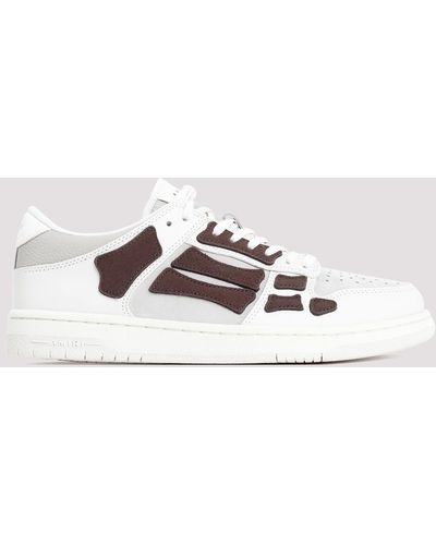 Amiri White And Brown Skeltop Low Trainers