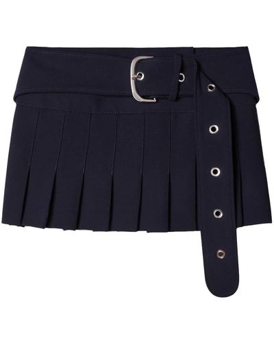 Off-White c/o Virgil Abloh Belted Pleated Miniskirt - Blue