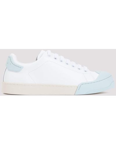 Marni White Light Blue Dada Bumber Leather Trainers