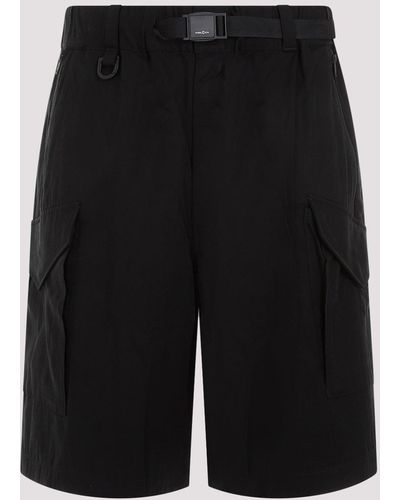 Y-3 Black Lyocell Twill Shorts