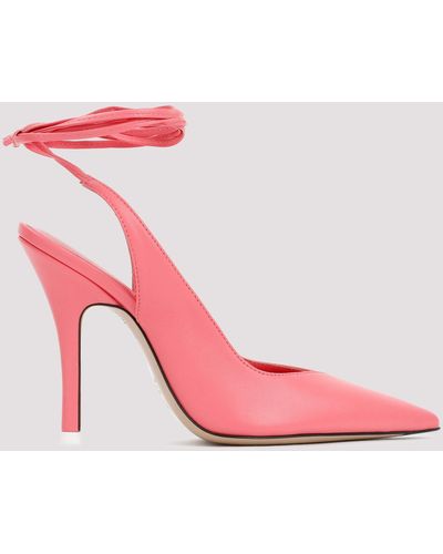 The Attico Peach Leather Venus Slingback Court Shoes - Pink