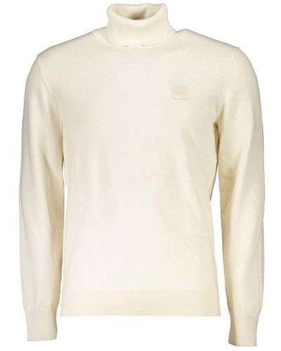 BOSS Elegant Turtleneck Cotton - Natural