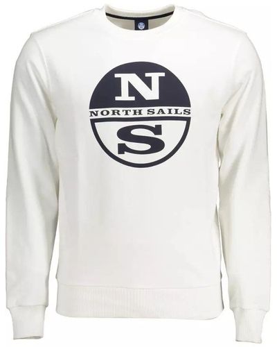 North Sails White Cotton Sweater - Gray