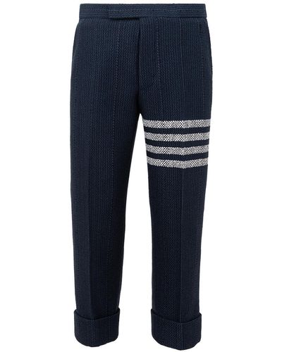 Thom Browne Blue Tweed Trousers