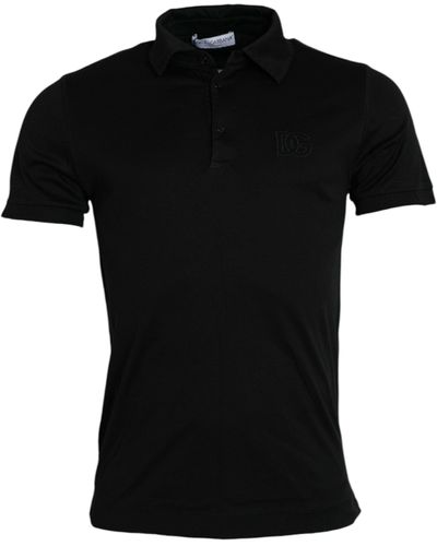 Dolce & Gabbana Black Logo Collared Short Sleeves Polo T