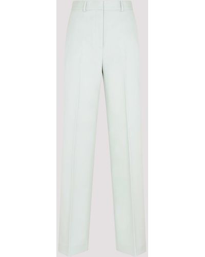 Lanvin Sage Green Wide Leg Tailored Trousers - White
