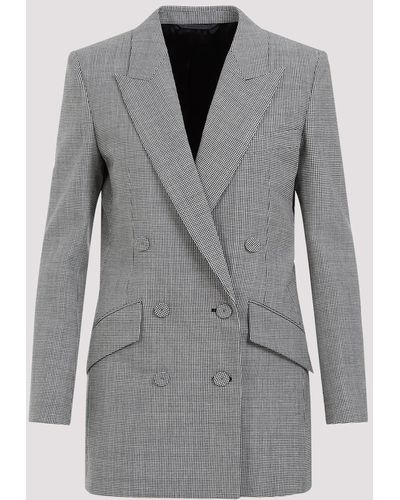 Givenchy Black And White Double Breast Wool Jacket - Grey
